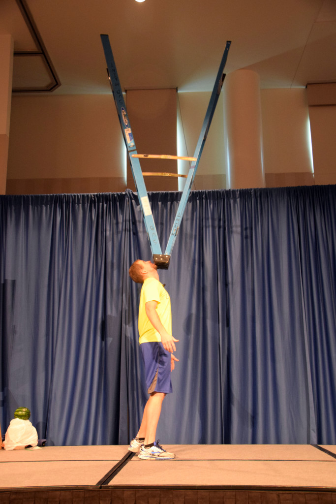 34 David Balancing Ladder During Show